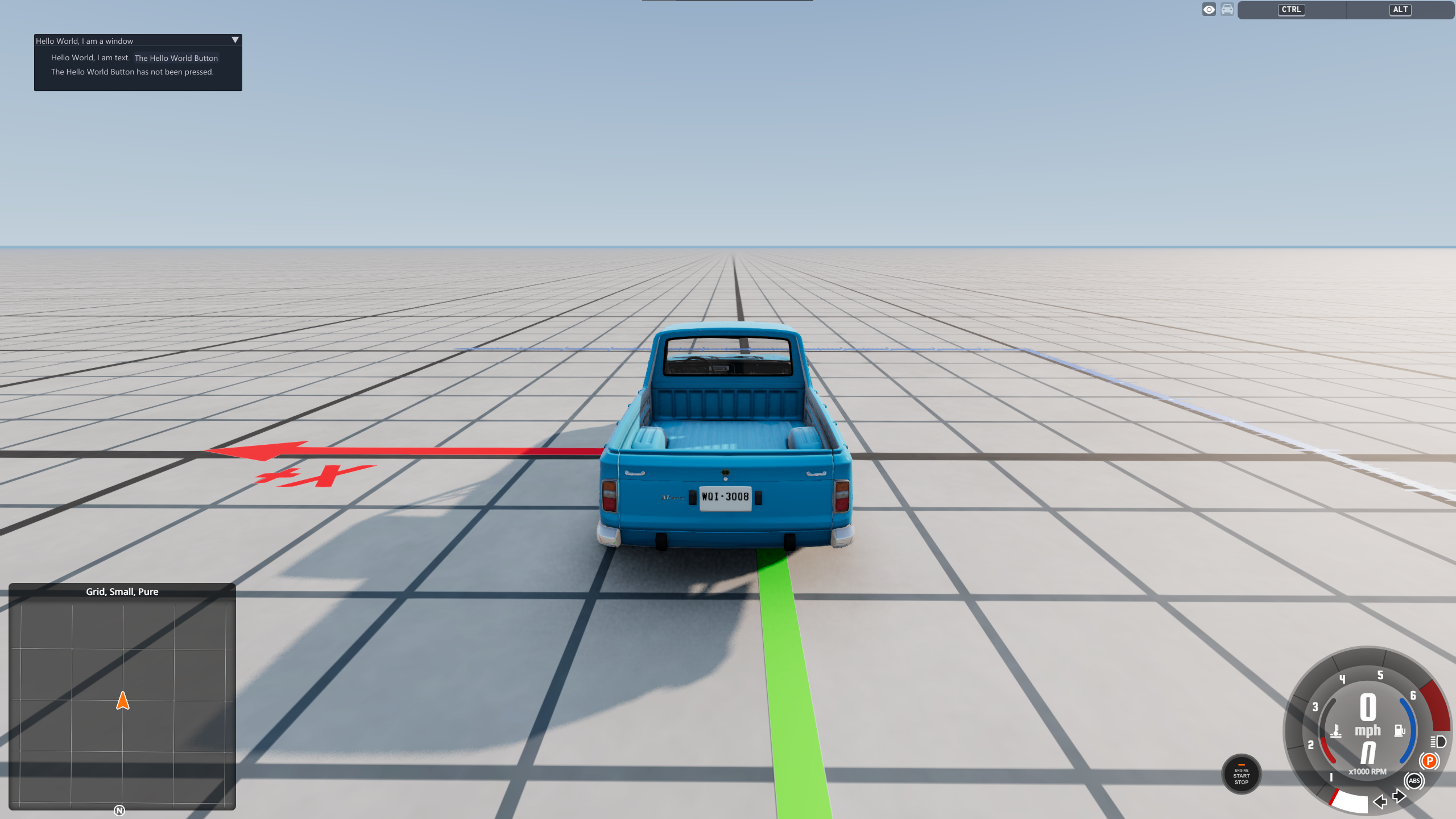 The ImGui example code demonstrated ingame