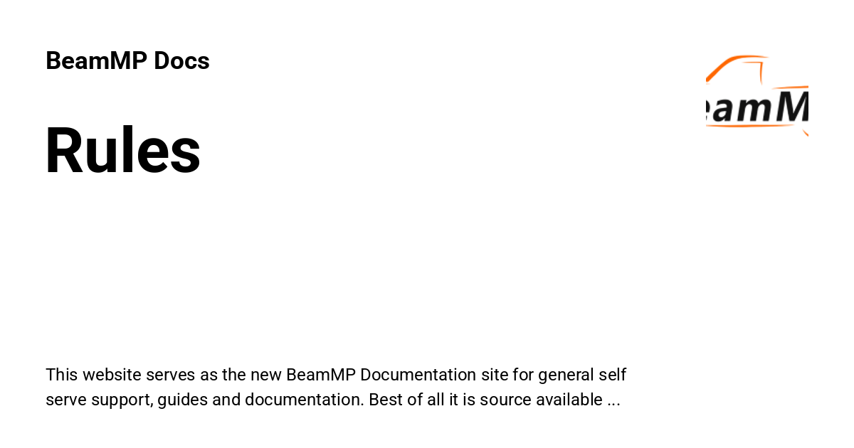 Rules - BeamMP Docs