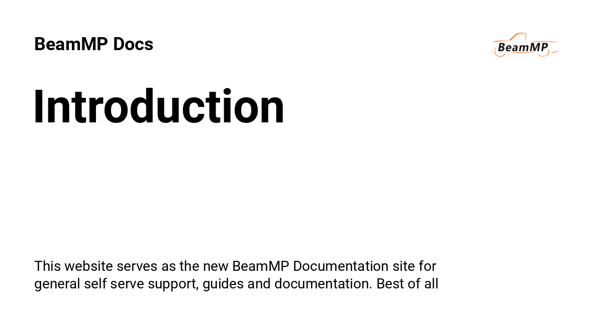 Introduction - BeamMP Docs