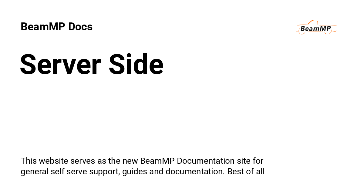 Server Side - BeamMP Docs