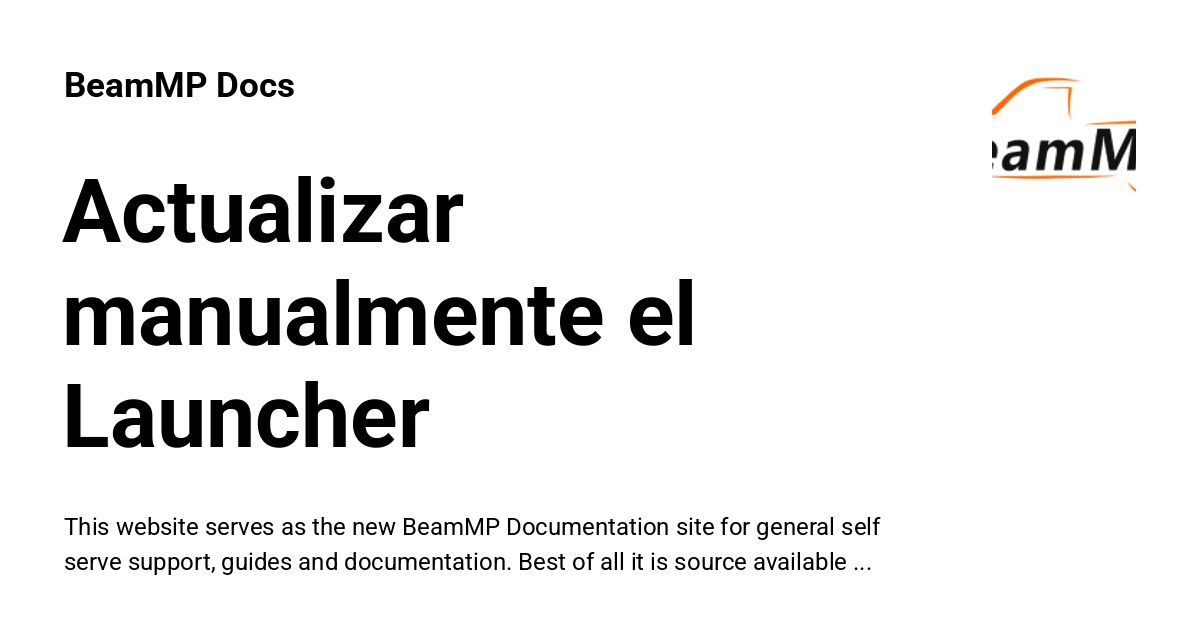 Actualizar manualmente el Launcher - BeamMP Docs