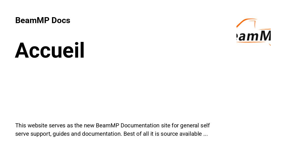 Accueil - BeamMP Docs