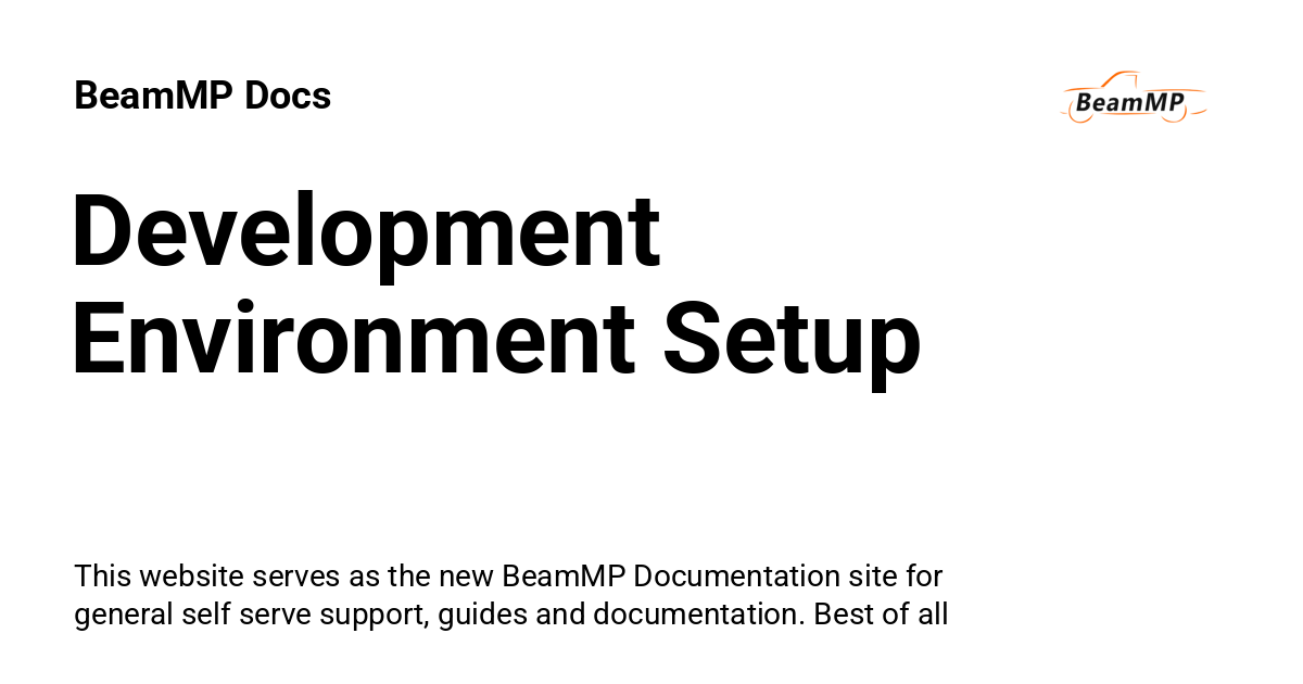 Development Environment Setup - BeamMP Docs