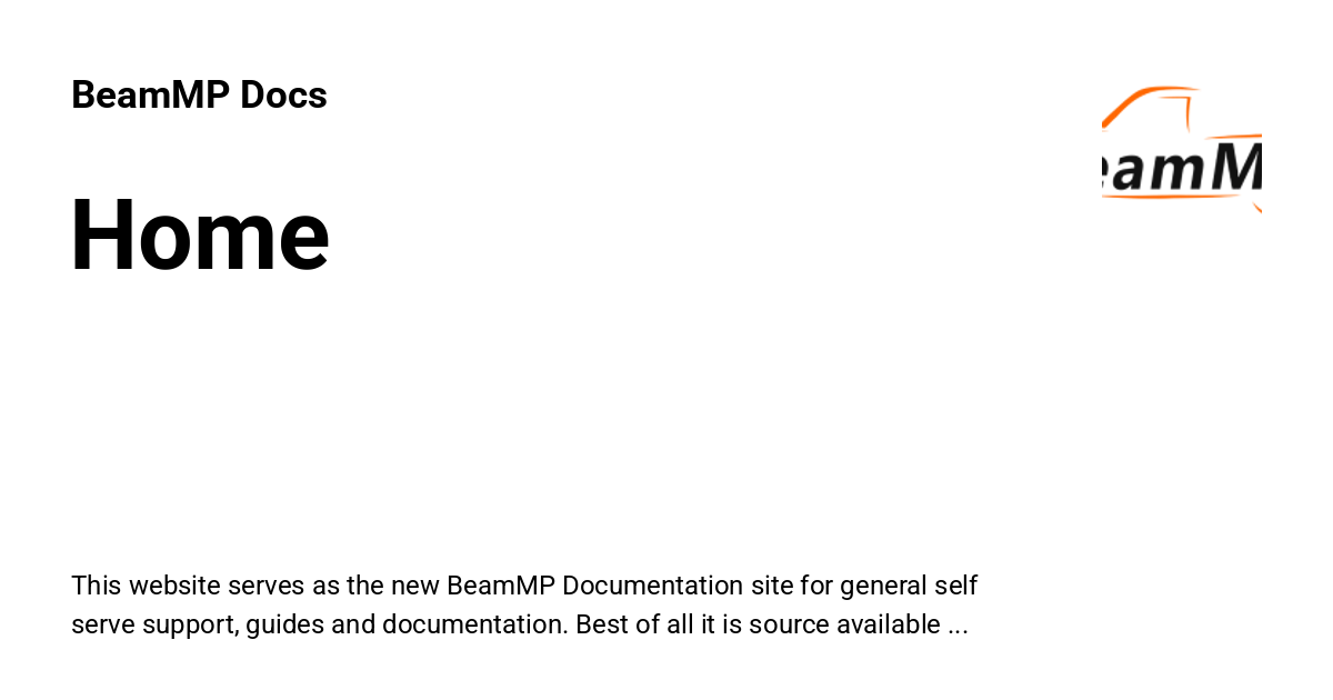 Home - BeamMP Docs
