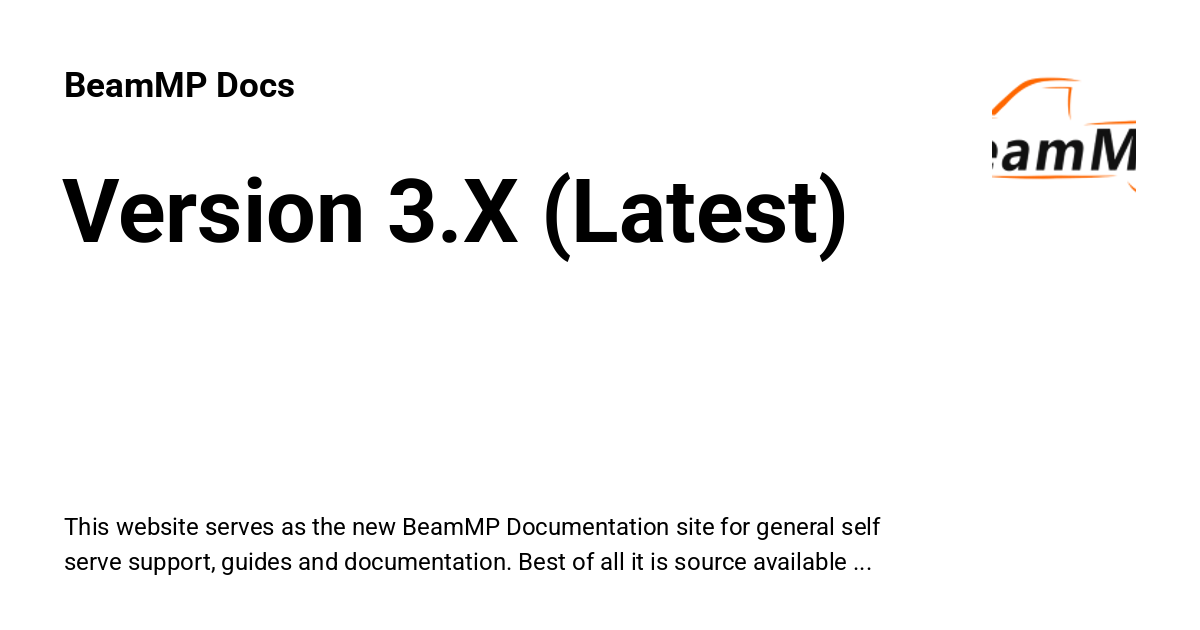 Version 3.X (Latest) - BeamMP Docs